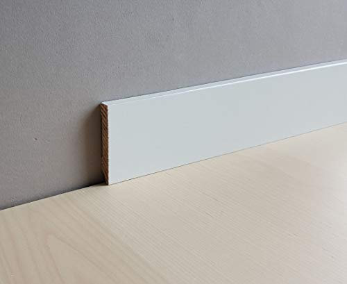 Fuß- u. SockelleisteZwickau 70 x 16 mm Massivholz | 321.1670.31 - Kiefer deckend weiß lackiert