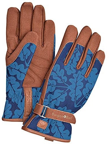 Burgon & Ball “Love The Glove” Garten-Handschuhe für Damen, Eichenblatt, verschiedene Größen, S/M, Eichenblatt Marineblau, 1