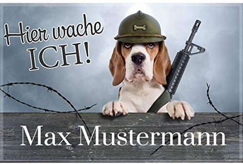 Manutextur Fußmatte mit Namen - Motiv Hier wache ich - viele Motive - Schmutzfangmatte personalisiert - Größe 50x80 cm - persönliches & individuelles Geschenk