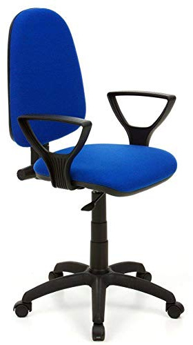 BAKAJI Bürostuhl für den Schreibtisch, aus Stoff und Struktur aus Polypropylen, 360 Grad drehbar, höhenverstellbar (blau)