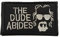 Big Lebowski The Dude Abides Pee Rug Patch Perfekt für Ihre taktische Militärausrüstung, Rucksack, Operator Baseball Cap, Teller Carrier oder Weste 5,1 x 7,6 cm Haken Patch (A-Schwarz)