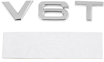Areyourshop V6T Emblem für Audi A1 A3 A4 A5 A6 A7 Q3 Q5 Q7 S6 S7 S8 S4 SQ5, Chrom