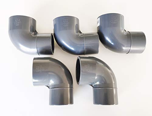 Lot de 5 Coudes PVC Pression 90° Male Femelle / 63mm intérieur vers 63mm extérieur intérieur PN16 / Piscine et arrosage