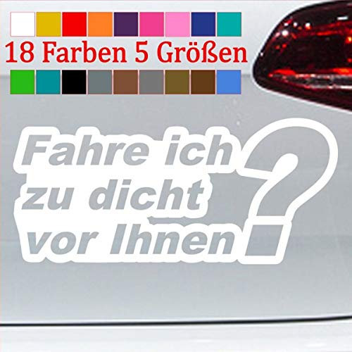 generisch Auffahren Aufkleber Sticker drängeln Abstand Halten lustig Autospruch JDM10-Weiß 20x9cm