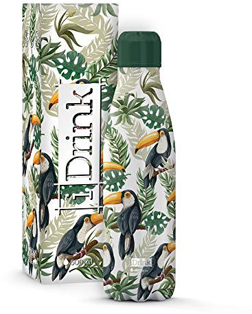 I-Drink Botella Térmica Doble Pared 350/500/750/1.000 ML, Decorada (500 ML, Tucano)