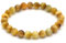 MINERAL MIRACLES Armband, runde Perlen, 8 mm, Naturstein, französische Handwerkskunst, mehr als 60 Auswahlmöglichkeiten (Tigerauge Gold 8 mm)