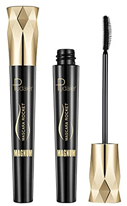 ISAKEN 4D Silk Fiber Lash Mascara, Naturfaser Wimpern Wimperntusche, Langlebig Wasserdichte Schweißfeste Silk Fiber Wimperntusche Extra Long Lash Verlängerung Dick Eyelash Wimperntusche, Schwarz, 8ML