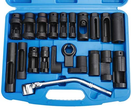 KUNTEC 21 Piece O2 Sensor Socket Set Oxygen Sensor Removal Tool Set