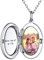 PROSILVER Damen personalisiert Medaillon zum Öffnen mit Bild 925 Silber aufklappbar Oval Anhänger Halskette Foto Amulett Floating Locket Schmuck für Muttertag Valentinstag
