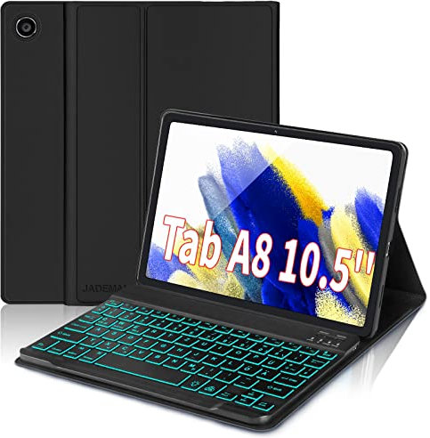 JADEMALL Samsung Galaxy Tab A8 Hülle mit Tastatur, QWERTZ Deutsch Kabellose Bluetooth Magnetische Tablet Tastatur mit Hülle für Samsung Tab A8