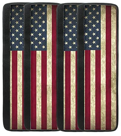 Suhoaziia Retro Amerikanische Flagge Kühlschrank Türgriff Abdeckungen, Küchengeräte Handschuhe Griffe Set von 4 Stück, rutschfester Kühlschrank Mikrowelle Geschirrspüler Tür Tuch Schutz