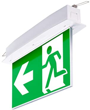 RR-NORD Notleuchte LED Notbeleuchtung Rettungszeichenleuchte Fluchtwegleuchte Decke Einbau (Pfeil nach links und rechts (beidseitig))