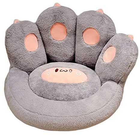 Ditucu Katzenpfotenkissen, faules Sofa, Büro, Gaming-Stuhl, bequem, Kawaii, Plüschbärpfote, warmes Bodenkissen, niedliches Sitzkissen für Esszimmer, Schlafzimmer, Dekoration, Grau, 50,8 x 45,7 cm