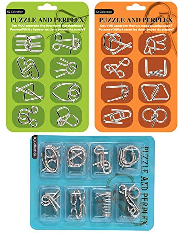 24 PCS Rompecabezas Brain Teaser Puzzle, IQ Entrenamiento Juego de la Mente Inteligencia Logica Educativa Juguete para Adultos y Niños