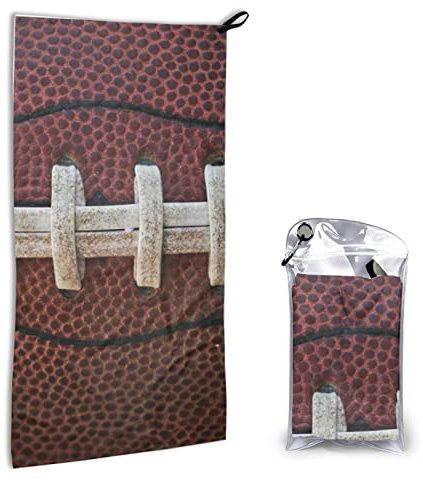 Schnell trocknendes Handtuch mit Tasche – American Football Schnürsenkel, bedruckt, super saugfähig, Mikrofaser, Reise-Sporthandtücher, 40 x 80 cm