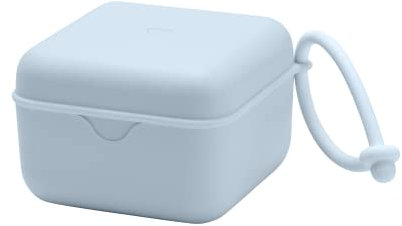 BIBS Schnuller Box mit Gummiband. Sterilisator Box für Schnuller. 100% BPA Freies Material. Hergestellt in Dänemark. Baby Blue
