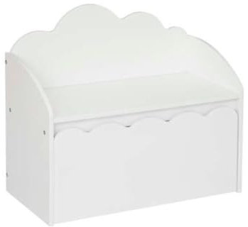 Orange85 Spielzeugkiste - Aufbewahrungsbox mit Sofa - Weiß - Holz - Lagerbank - Kinderbank - Wolke