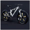 REOTEL 26 Zoll Mountainbike Herren Damen Mountainbike Fatbike, 7/21/24/27/30 Gang-Schaltung Erwachsene Fette Reifen Fahrrad, Rahmen Kohlenstoffstahl Vollfederung Bike,White 5 Spoke,30 Speed