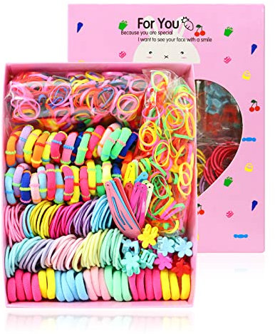 Qufiiry 830 Stück Mädchen Haarschmuck Set, Kinder haarschmuck, Mini Haarclip, Haarseile, Elastische Gummibänder, für Kleine Mädchen, Kleinkinder Haarschmuck, Zufällige Farbe