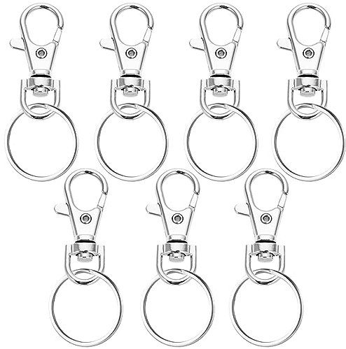 7 Pezzi Gancio Girevole Portachiav, Fibbie Metallo Girevole Portachiavi, Portachiavi Staccabile Girevole, Anello Moschettoni Ganci di Girevole, per Key Rings, Artigianato Fai da Te
