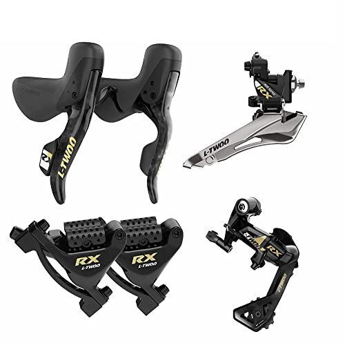 ETomey Fahrrad Schaltwerk RX 2x12 Speed Road Gravel Bike Kohlefaser Hydraulische Scheibenbremse Schaltsattel Vorne Hinten Schaltwerk 24s Bike Groupset Schaltwerke