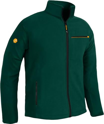 ACE Giacca in pile da uomo - calda giacca outdoor senza cappuccio per uomo - zip a tutta lunghezza e tre tasche