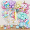 120 Stück 4th Einhorn Ballons Geburtstagsdekoration Mädchen Pastell Macaron Luftballon Girlande Arch Kit, Rosa Lila Confetti Latexballons mit Folienballon Zahl 4th Kuchen Topper Happy Birthday banner