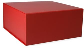 ideas in boxes Premium Geschenkbox mit Deckel, faltbar, Geschenkkarton, Magnetbox, Geschenkverpackung für Weihnachten & Geburtstag, Magnetfaltbox, Rot matt, 22x22x10cm