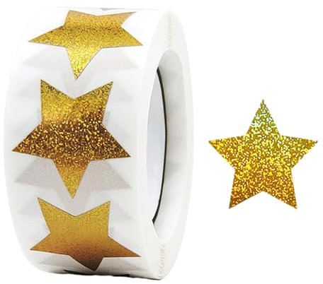 500 Blatt Glitzernde Sternaufkleber, Goldene Sternaufkleber, Belohnungsaufkleber Für Kinder, Geeignet Für Diy-Grußkarten, Handbücher, Kunsthandwerk, Tägliche Und Dekoration In Urlaubsatmosphäre