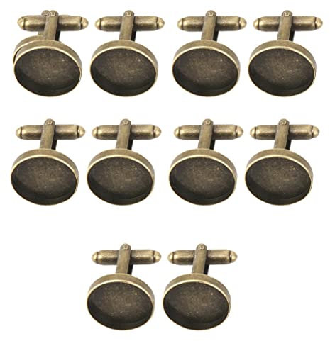 Aymzbd 10 Stück 16 Mm, Leere Fassungen, Basispolster Manschettenknöpfe, Bronze