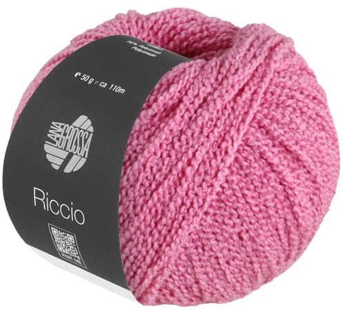 LANA GROSSA Riccio | Kuschelweiches, strukturiertes Garn aus Pima Baumwolle | Handstrickgarn aus 84% Baumwolle & 16% Polyamid | 50g Wolle zum Stricken & Häkeln | 110m Garn FB 9