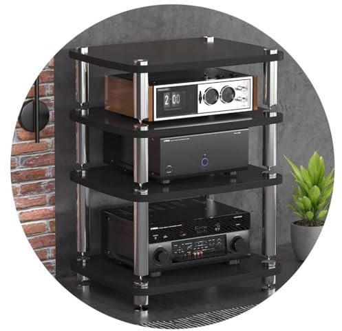 MNBVH 1/2/3/4-Layer HIFI Audio Cabinet Streaming Devices Cabinet Audio Rack With Shock-absorbing Feet- Audio Video Components(Size:60 * 48 * 76cm(4Tier),Color:D)