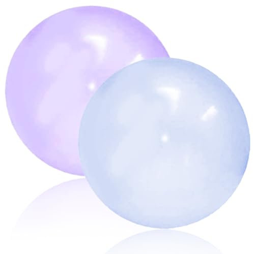 FDCGAS bubble ball - 2er-Pack Wasserblasenball Wasserball transparenter Hüpfballon, aufblasbarer Wasserball Magischer Blasenball hüpfende Luftballons Beach Garden Ball Party im Freien(40cm)