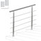 Fiqops Corrimano in acciaio inox, Ringhiera per scale esterni e interni 150 cm con 4 barre trasversali Ø 42 mm regolabile ad angolo per scale, giardino, ingresso casa, parapetto