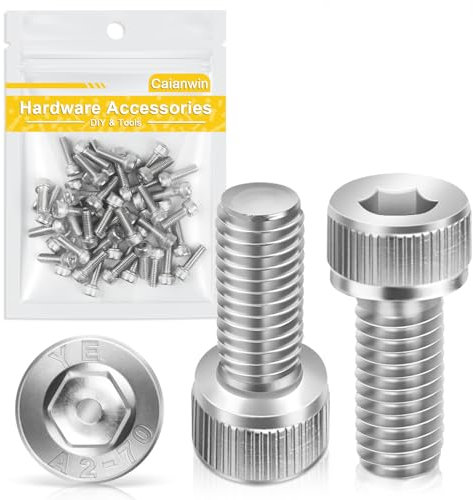 M4*12mm Zylinderschrauben mit Innensechskant 50 Stück,Caianwin DIN 912 Edelstahl(A2 V2A)Schrauben für Industriemaschinen,Kraftfahrzeuge,Bauwesen