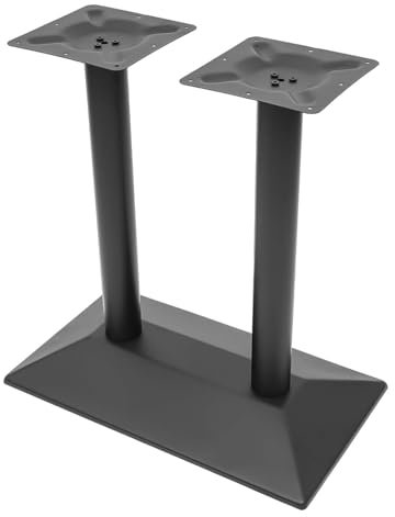 Loohacp Pieds de table double en acier de 72 cm - Pieds de table noirs - Double colonne de table - Pieds de table pour pubs, restaurants, bars