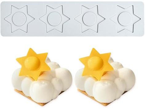 Moule en silicone en forme de L'étoile à cinq branches, tapis dentelle 3D pour décoration de cupcakes, sucre artisanal, desserts, Gastronomie