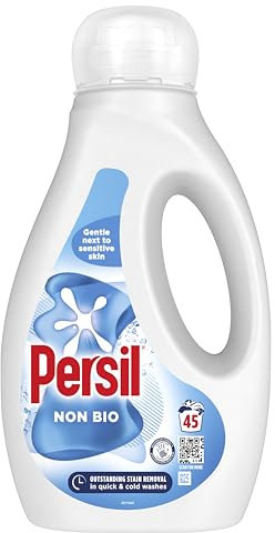 Persil Non Bio Laundry Washing Liquid Detergent outstanding stain removal in quick & cold washes tough on stains, gentle next to sensitive skin 45 washes (1.215 L)
