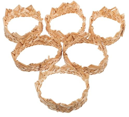 OKUMEYR 6pcs Straw Napkin Rings Wedding Napkin Rings Woven Napkin Band Rustic Serviette Ring Farmhouse Napkin Rings Napkin Holder Napkin Rings for Table Setting Napkin Decor