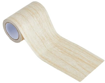 Hobbspring 4.57m Wood Grain Adhesive Tape 8cm Wide Self Adhesive Waterproof Wood Tape Wooden Effect Repair Adhensive Imitation Woodgrain Duct Tape for Scratch Repair Floor Surface Restoration
