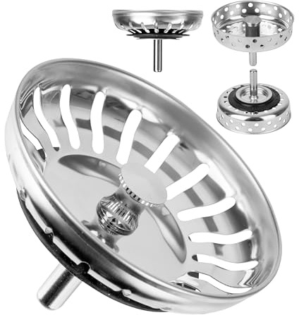 Diskbänkssil, 1-pack, kompatibel med IKEA LILLVIKEN 70311541, Ø 80 mm silkorg, tillverkad av rostfritt stål, korgstift med kula, förbättrad filterfunktion, reservdel för diskbänksuppsättningar