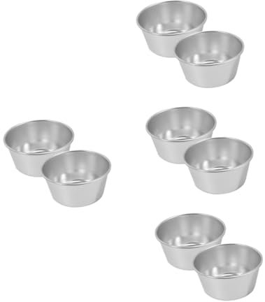 TOPBATHY 8 Stk runde Puddingtasse Mini-Kuchen Eierkuchenformen zum Backen rundes backblech easy putz runde Kuchenform Eierkuchen-Backwerkzeug Stahl mit hohem Kohlenstoffgehalt Silver