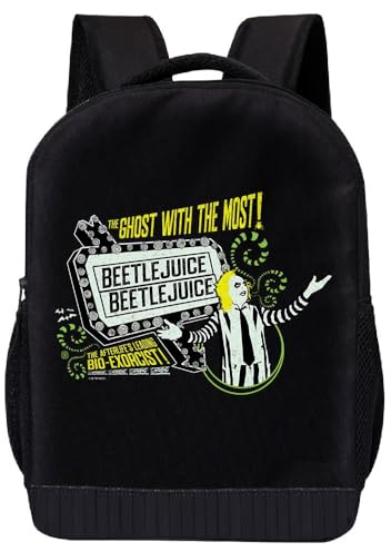 Fast Forward Beetlejuice Rucksack für Jungen, Mädchen, Erwachsene, Männer, Frauen, Teenager | Beetlejuice Kinder-Rucksack Kleinkind-Rucksack, Ghost With the Most!, Large, Rucksack