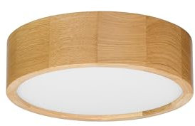 STOLARNIA PIKA Deckenleuchte - Holz Runde Deckenlampe Eiche 1xE27 (∅27 cm) - Modern Beige Lampe für Schlafzimmer, Wohnzimmer, Flur, Küche - Stilvolle Eichenholz LEJA
