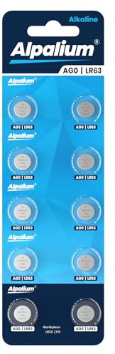 Alpalium AG0 LR63 Alkaline Knopfzelle Batterien 10er Pack - 1.5V Ohne Quecksilber, Premium Qualität & Lange Lagerfähigkeit