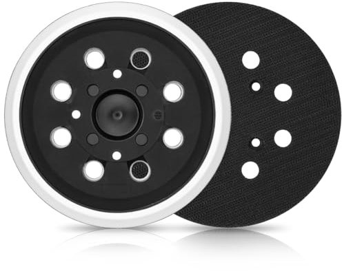 BESPOTCL Lot de 2 disques abrasifs de 125 mm avec 8 trous et système Velcro Hook et Loop - Compatible avec Bosch PEX 300 AE et PEX 400 AE - Lot de 2 plaques de ponçage moyennement dures