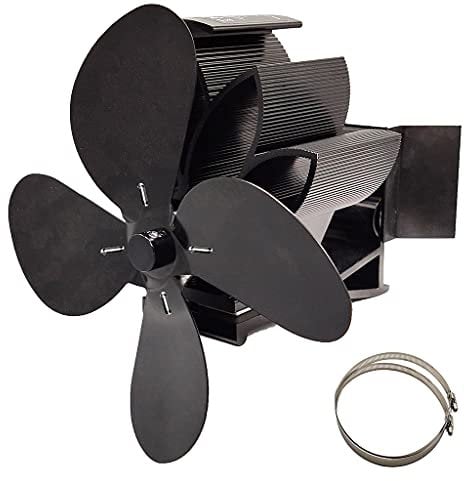 Holzofenventilator Holzofen Mit Schwarz Und Silber Größerer Luftstrom Perfekt Für Große Häuser