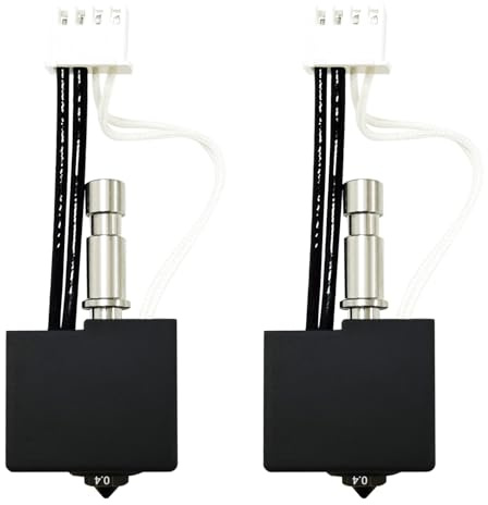 RugooSpink 2PCS 0.4MM Kobra S1 Hotend Kobra S1 Combo Hot End Kobra S1 Extruder Hotend mit gehärtetem Stahl Düse Kehlrohr Montage Kobra S1 Druckkopf Ersatz für Anycubic 3D Drucker