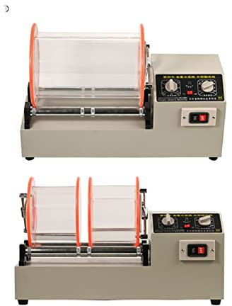 YQVEOT Poliermaschine Schmuck, Edelsteinpolierset Barrel Poliermaschine Derusting-Ausrüstung for Gold- und Silberschmuck für Schmuck(Double Barrel)