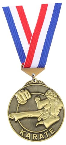 Milisten Zinc Alloy Karate Medal Decorative Martial Arts Award Medal with Hanging Plate Vintage Design Durable Metal Trophy for Competitions and Events Sophisticated Appearance